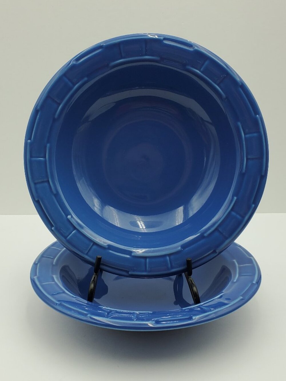 Longaberger Woven Traditions Cornflower Blue Individual Pasta Bowl Rim Soup Bowl